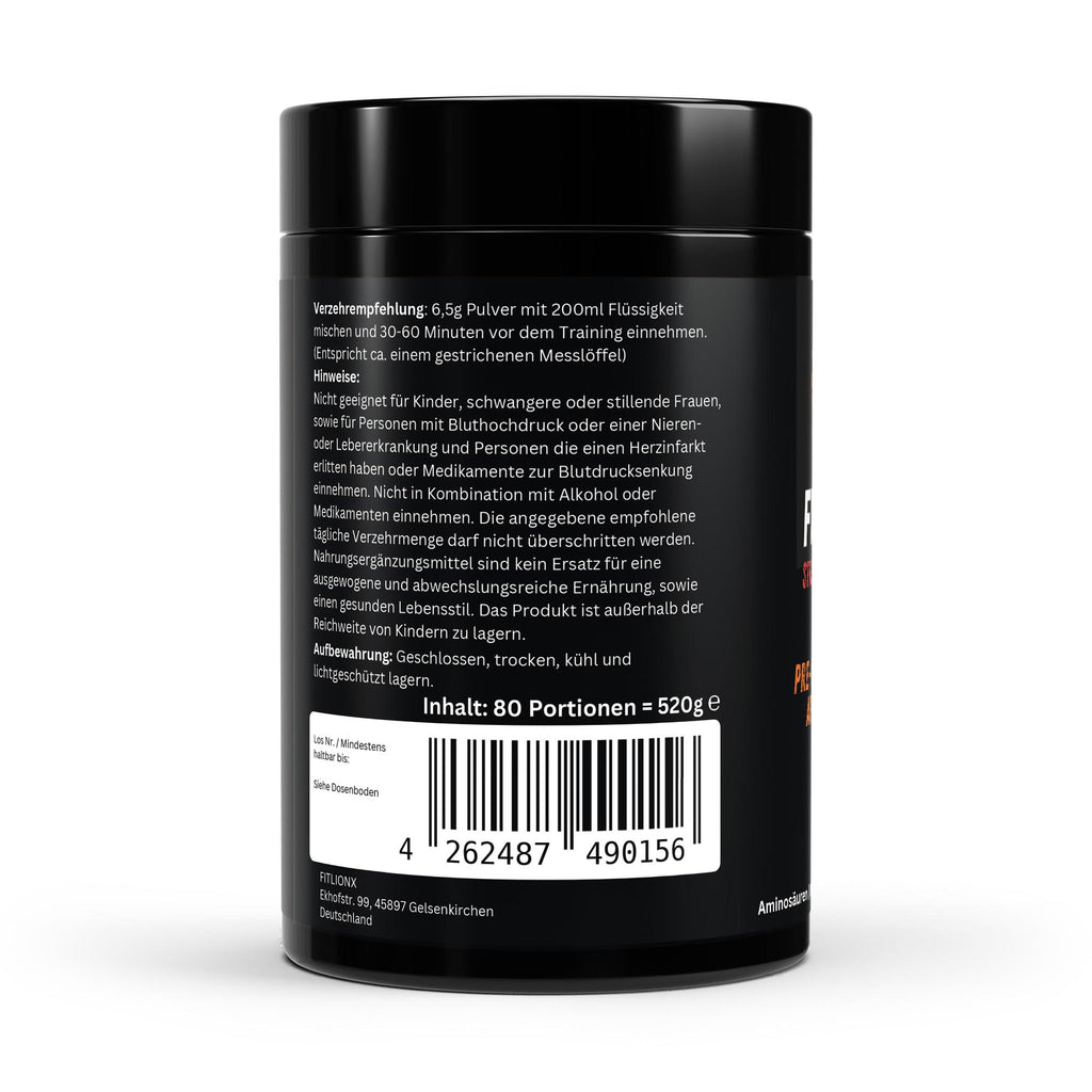 FITLIONX Pre-Workout Booster Apfel - 520g