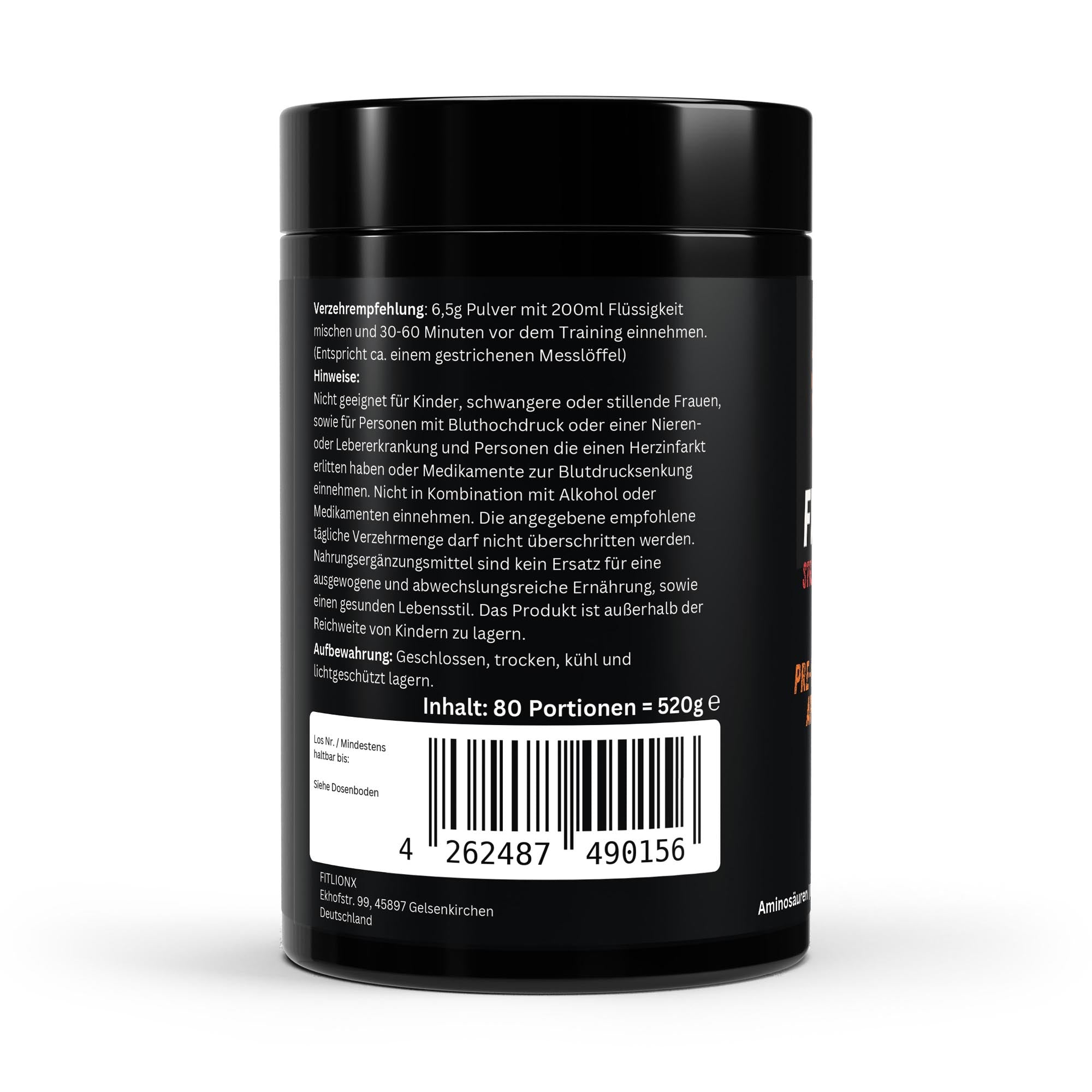 FITLIONX Pre-Workout Booster Apfel - 520g